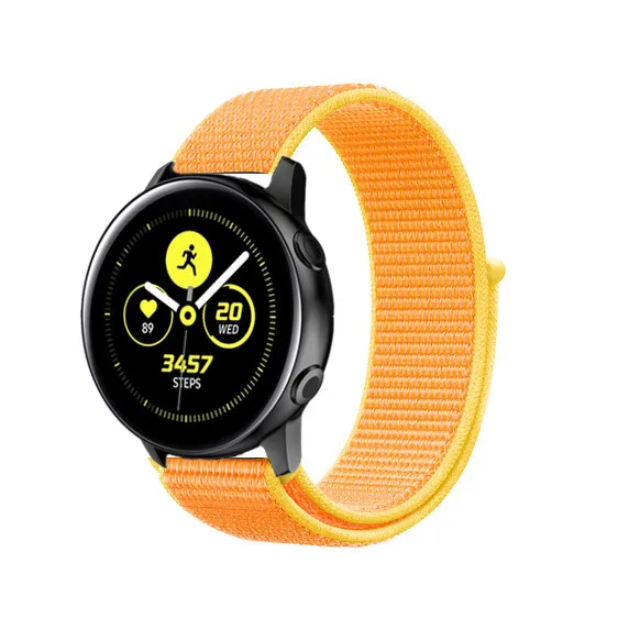 canary yellow Переключатель, нейлоновый ремешок для наручных часов Xiaomi huami amazfit bip huawei часы GT 20/22 мм, ремешок для samsung Шестерни S3/S2 galaxy Watch active2 42 мм 46 мм - Цвет ремешка: canary yellow