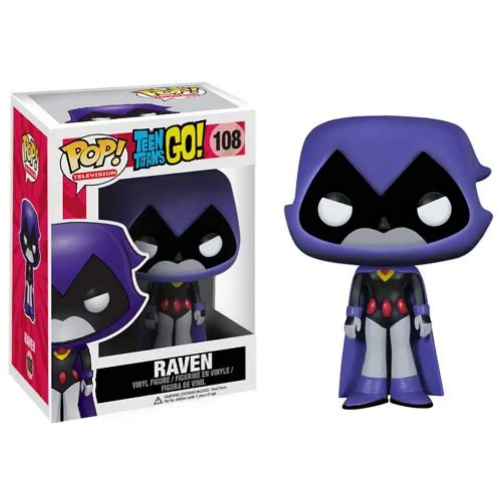 108 with box Funko Pop The Crow Teen Titans Go Raven виниловые фигурки игрушки куклы Коллекция ПВХ фигурка игрушка модель игрушки подарки на Хэллоуин - Цвет: 108 with box