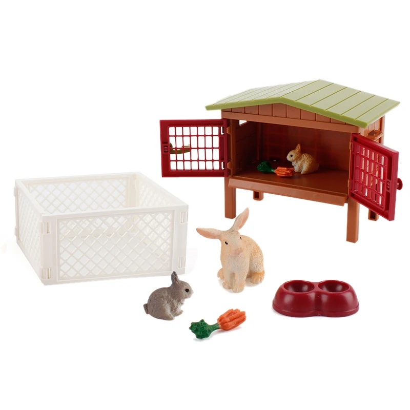 

Kids Educational Toys Set DIY Farm Ranch Scene Model Solid PVC Gift