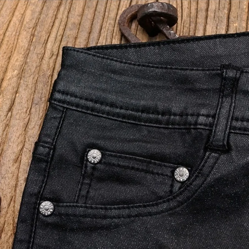 

High Quality Brand Mens Trousers Fashion Solid Cotton Embroidery Male Casual Pants Streetwear Slim Fit Elastic Pants Plus Size