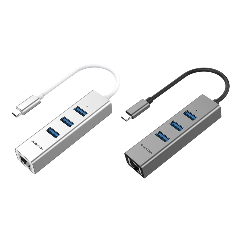

Адаптер LENTION Type-C на USB3.0X3 RJ45