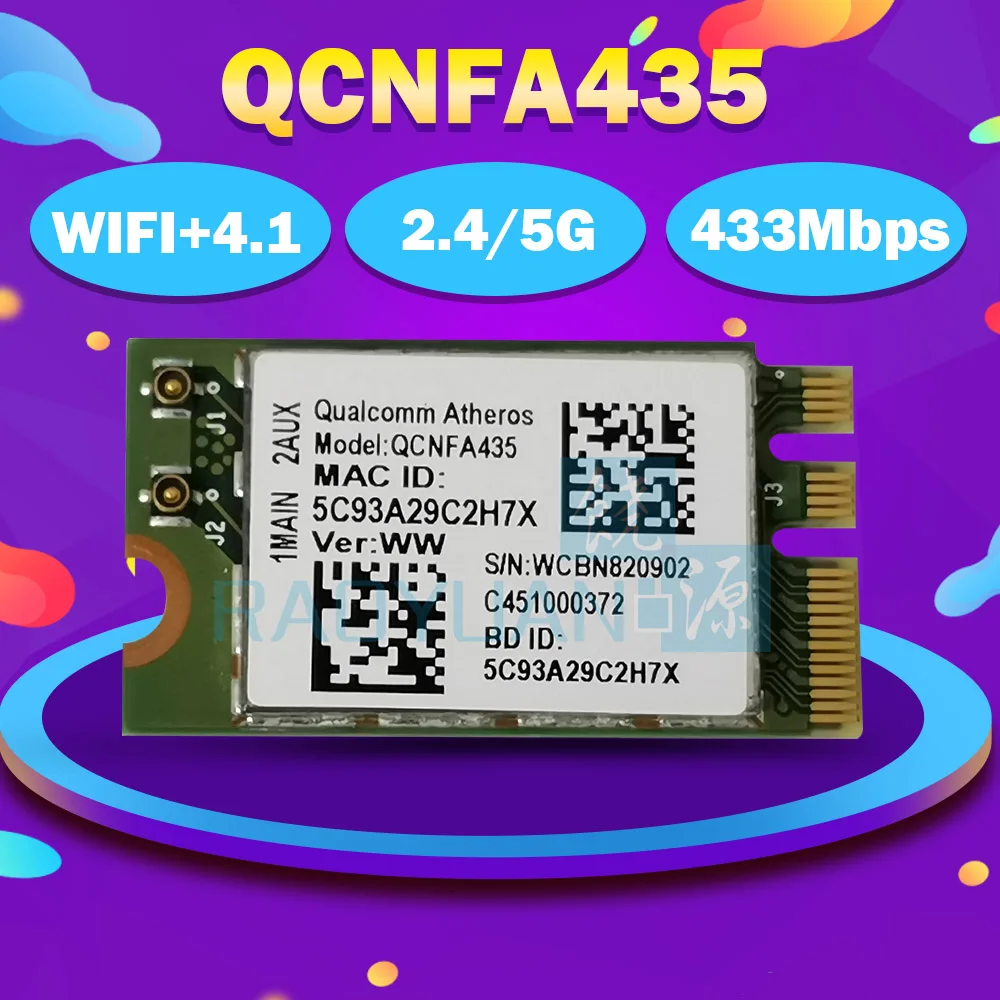 Wi Fi кард устройство док станция Qualcomm Atheros QCA9377 QCNFA435 Bluetooth 4 1 802.11AC 2 4G/5G NGFF