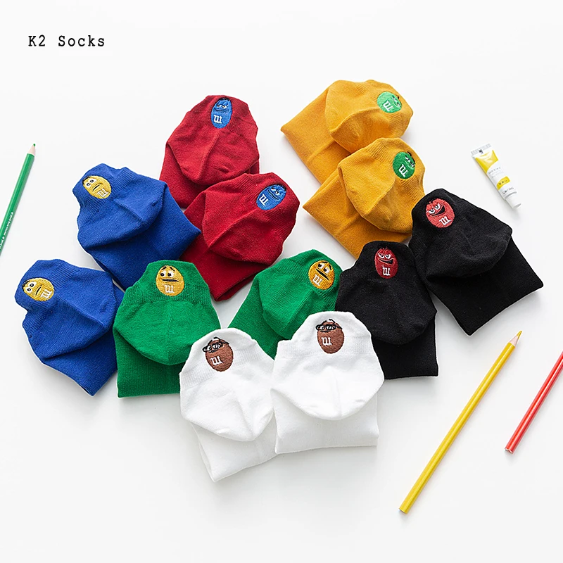 Носки Короткие хлопковые в стиле Харадзюку для мужчин и женщин милые забавные