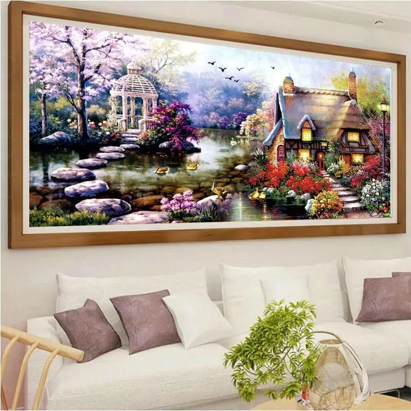 Набор для вышивки крестиком 11CT наборы с точным принтом пейзажа DMC холщовые узоры