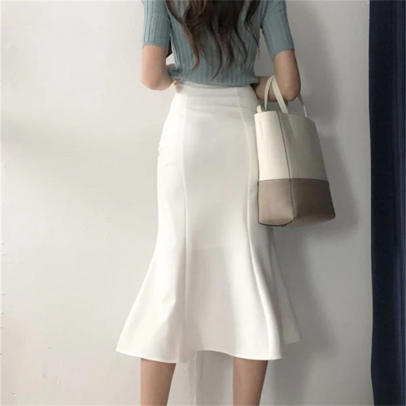 Юбка-годе женская летняя облегающая с высокой талией и оборками | Женская одежда