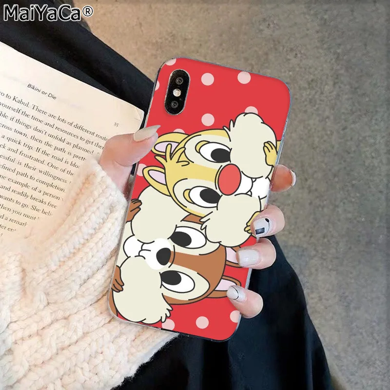 A5 MaiYaCa милый мультфильм белка чип 'Н' Дейл черный чехол для телефона iphone 11 pro 8 7 66S Plus X XS MAX 55S SE XR чехол - Цвет: A5