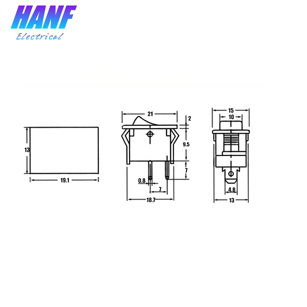 3 шт. 2pins ON/OFF SPST мини переключатель для лодки белый 6A/250VAC 10A/125VAC приборная панель