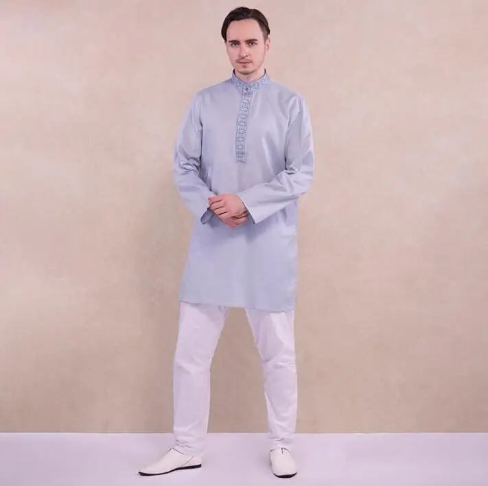 Новые индийские мужские костюмы этнические наборы с вышивкой удобные хлопковые
