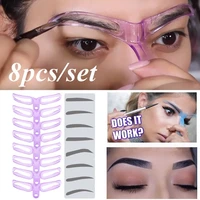 8 styles eyebrow grooming shaping stencil kit makeup template reusable 8 pairs eyebrow template eyebrow shaper diy