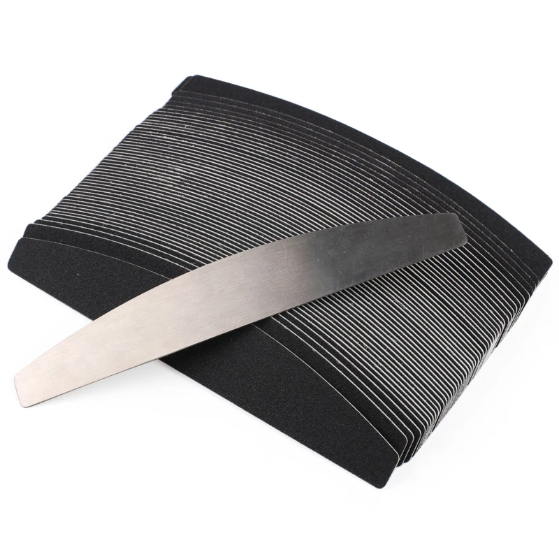 

50Pcs/Set Removable Boat Sandpaper Nail Art Files EVA Pads Sponge Stainless steel Handle Trimmer Sanding File Manicure Supply