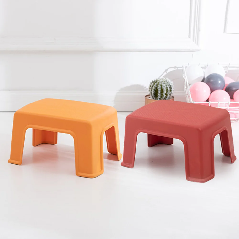 

1Pc Creative Footstool Household Stool Living Room Stool Furniture (Orange)