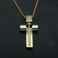european and american original pop jewelry exaggerated domineering stainless steel cross pendant necklace