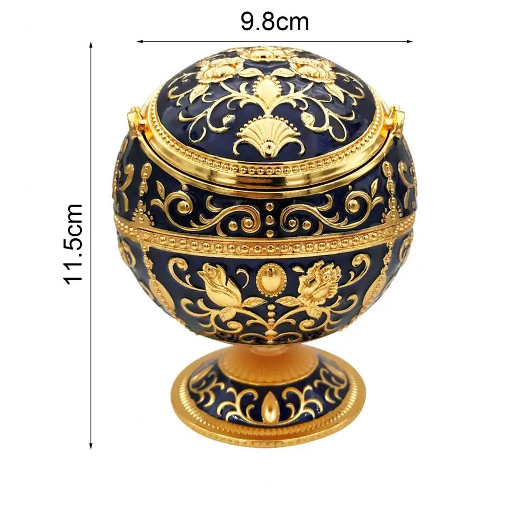 

Ash Tray Windproof Vintage Zinc Alloy Fancy Gift Ashtray Storage for Living Room