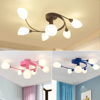 modern personality wrought iron ceiling lamp for childrens room living room bedroom led decoration lighting free shipping