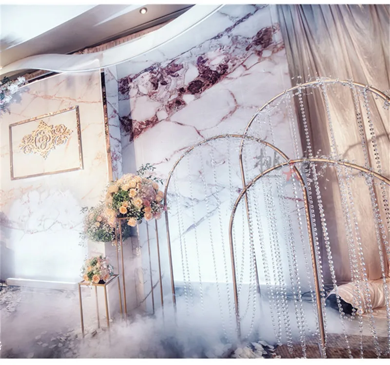 Arcos de boda, tubos de hierro en forma de n, soportes de flores de boda, accesorios de metal, fondo, decoraciones de flores artificiales-4