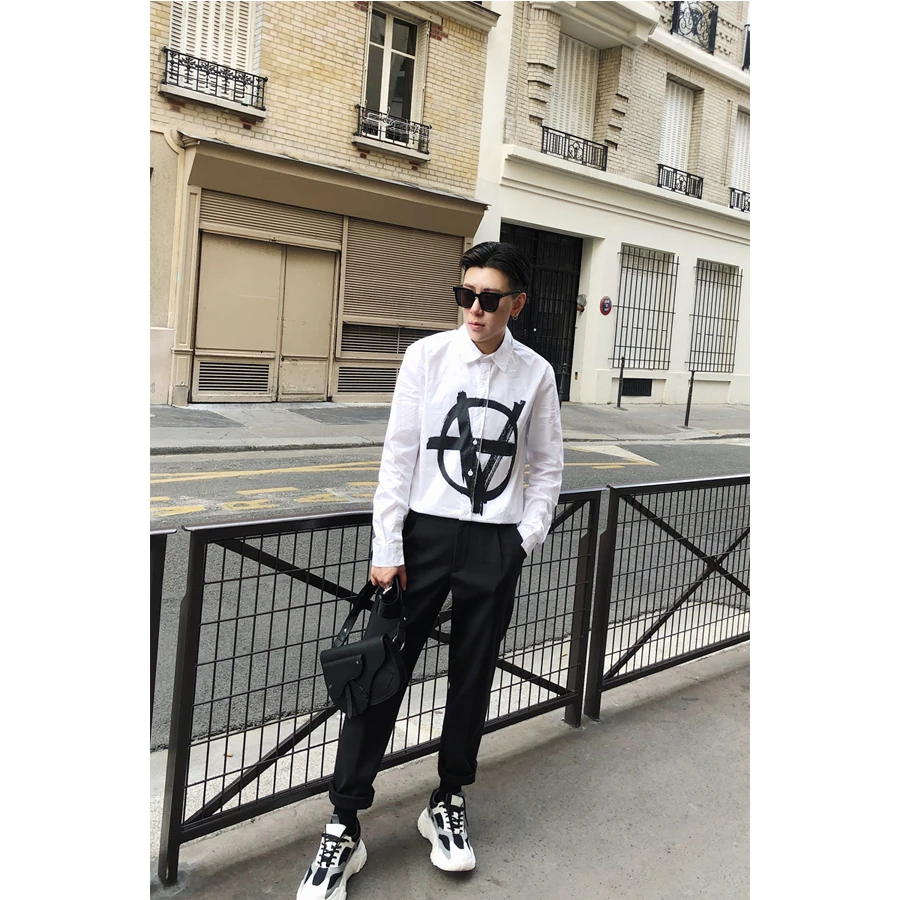 

VETEMENTS White & Black Anarchie Shirt 2020 Men Women Casual 1:1 VETEMENTS Shirts Oversize VTM Streetwear