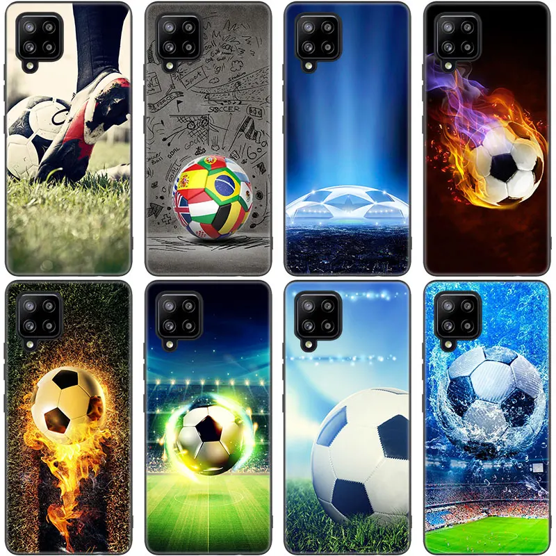 

Fire Football Soccer ball Case For Samsung Galaxy M12 M11 M21 M02S M42 M30S M31S M40S M51 M32 M01 J2 Core J6 J8 2018 J4 + Cover