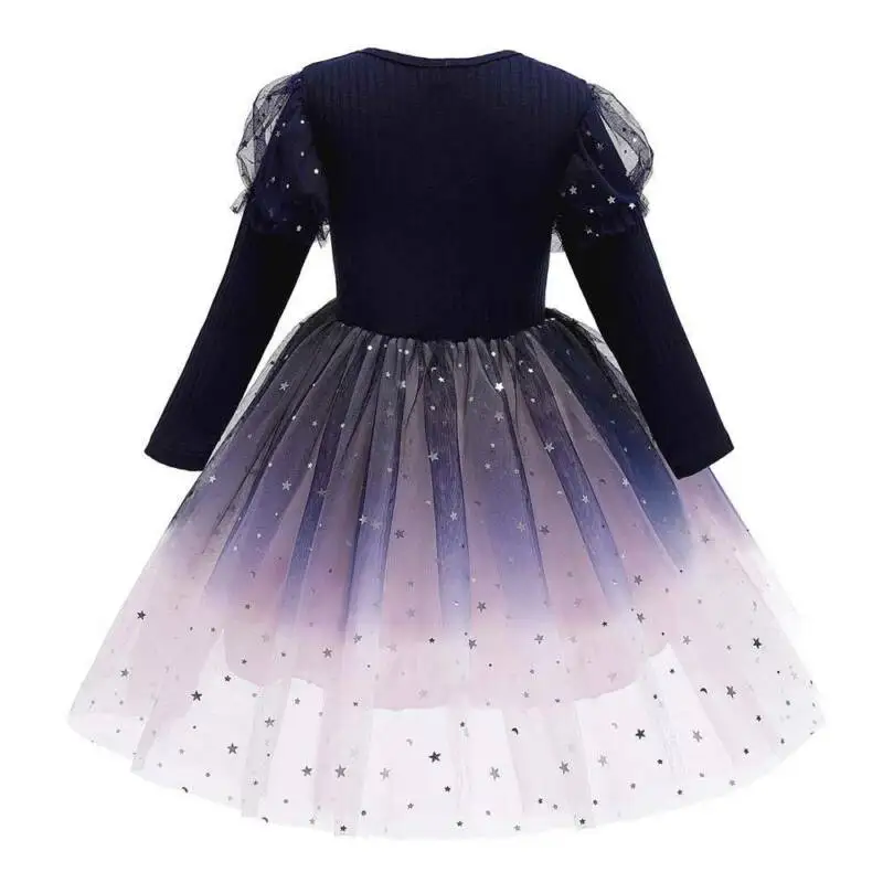 

Girls Kids Princess Dress Long Sleeve Party Prom Wedding Bridesmaid Tutu Dress CN(Origin)