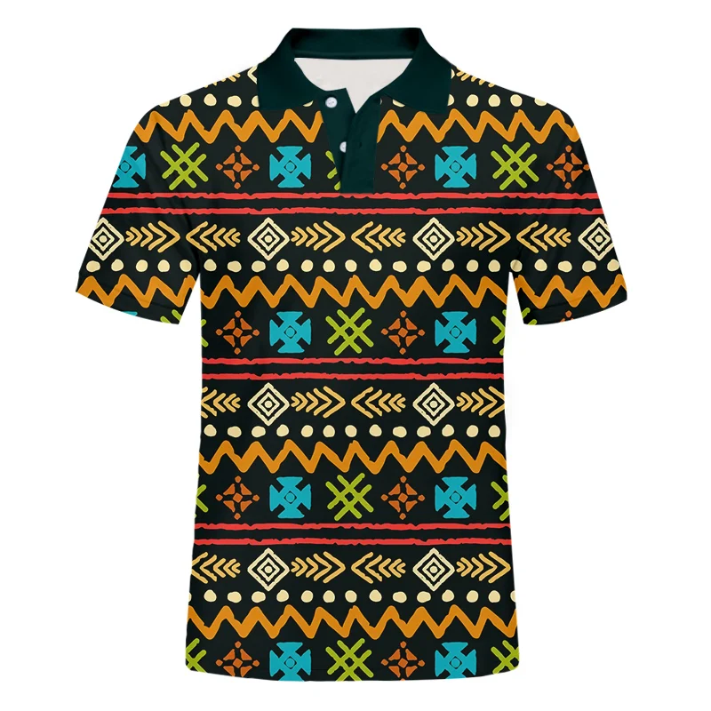 

IFPD EU Size 3D Printed Abstract Totem Pattern Polo T Shirt Men Casual Cool Hiphop Polo Shirt New Summer Short Sleeves Tops Tee