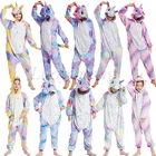 Пижамный комплект для мальчиков и девочек, кигуруми, пижамы в виде единорога для женщин и мужчин, одежда для сна в виде животных, панды, ститча, детские пижамы для косплея