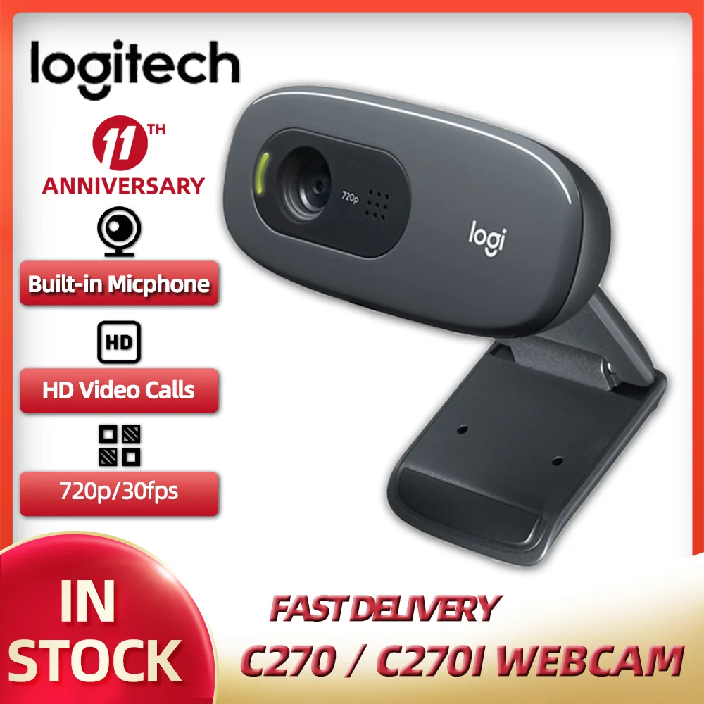 Веб камера Logitech C270/C270i HD видео 720P прямая трансляция веб со встроенным микрофоном