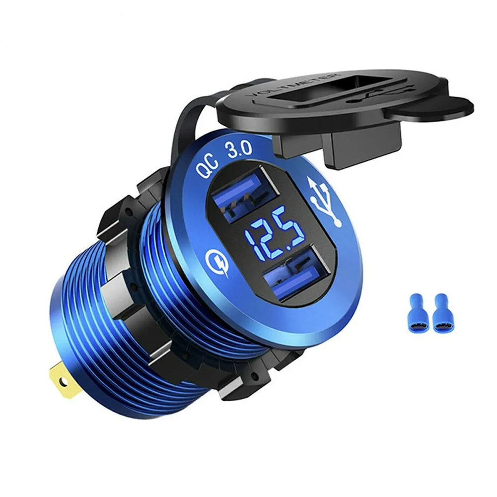 

Blue USB Charger Dual Fast Outlet QC3.0+1.5A Socket Waterproof 1 Piece