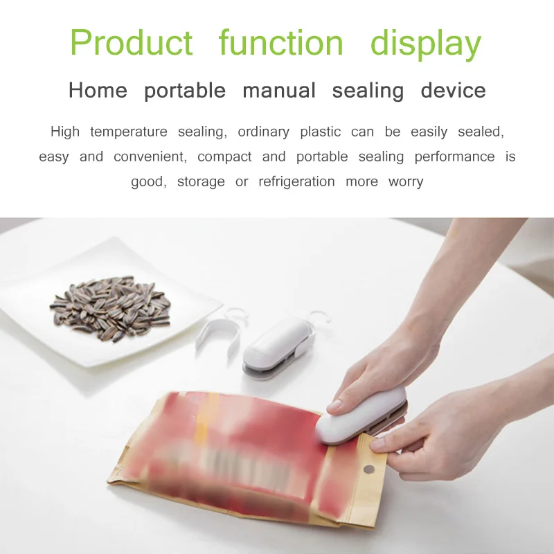 

Портативная термоуплотнительная мини-машина, пластиковый пакет для хранения, удобные наклейки и уплотнители для еды, закусок, кухонные акс...