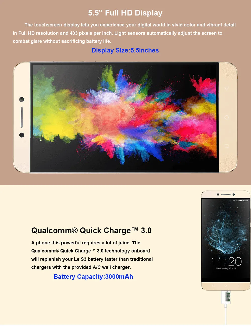 DHL Fast Letv Le S3 X626 4G LTE мобильный телефон Helio X20 Deca Core Android 6,0 5," ips 1920X1080 4 Гб ram 32B rom отпечаток пальца 16,0 Мп