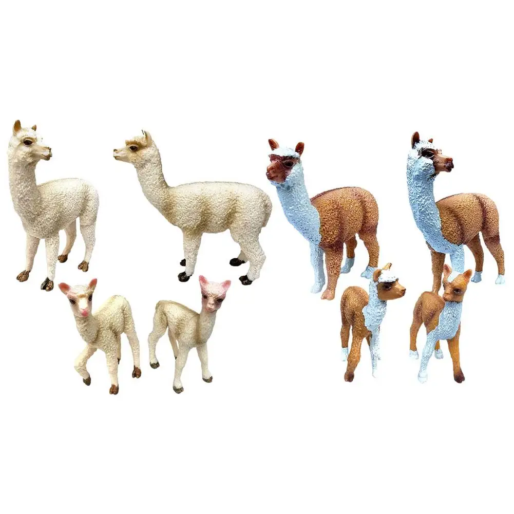 

Llama Alpaca Figurine Animal Figurines 8pcs Alpaca Figures Wildlife Animal Zoo Farm Solid Model Early Educational Realistic To