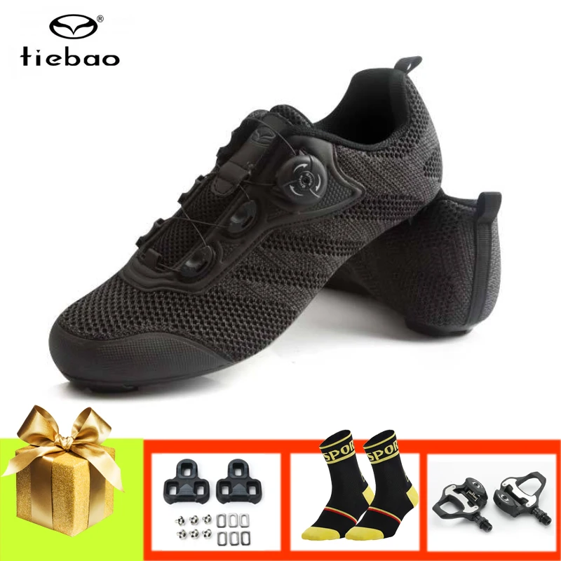 TIEBAO road cycling shoes men women breathable sapatilha ciclismo SPD-SL Pedals professional outdoor riding bicycle sneakers