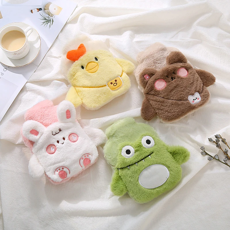 

Winter plush hand warmer portable double-layer water injection hot water bottle
