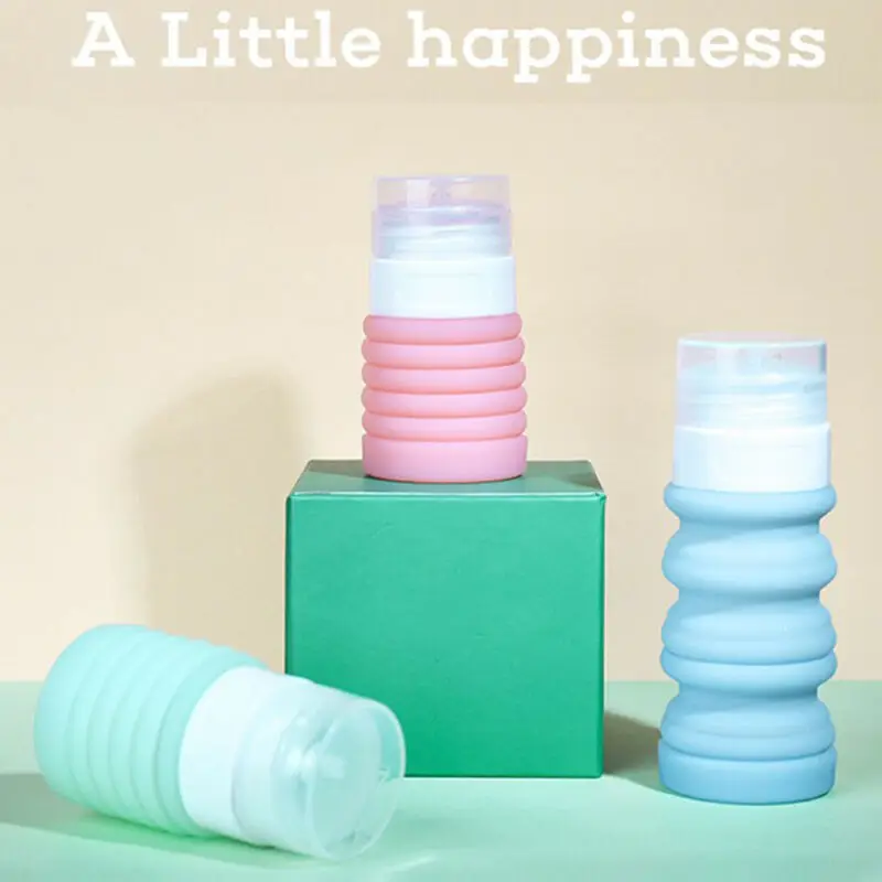 Прозрачная бутылка для жидкости складной силикагелевый прозрачный дорожный