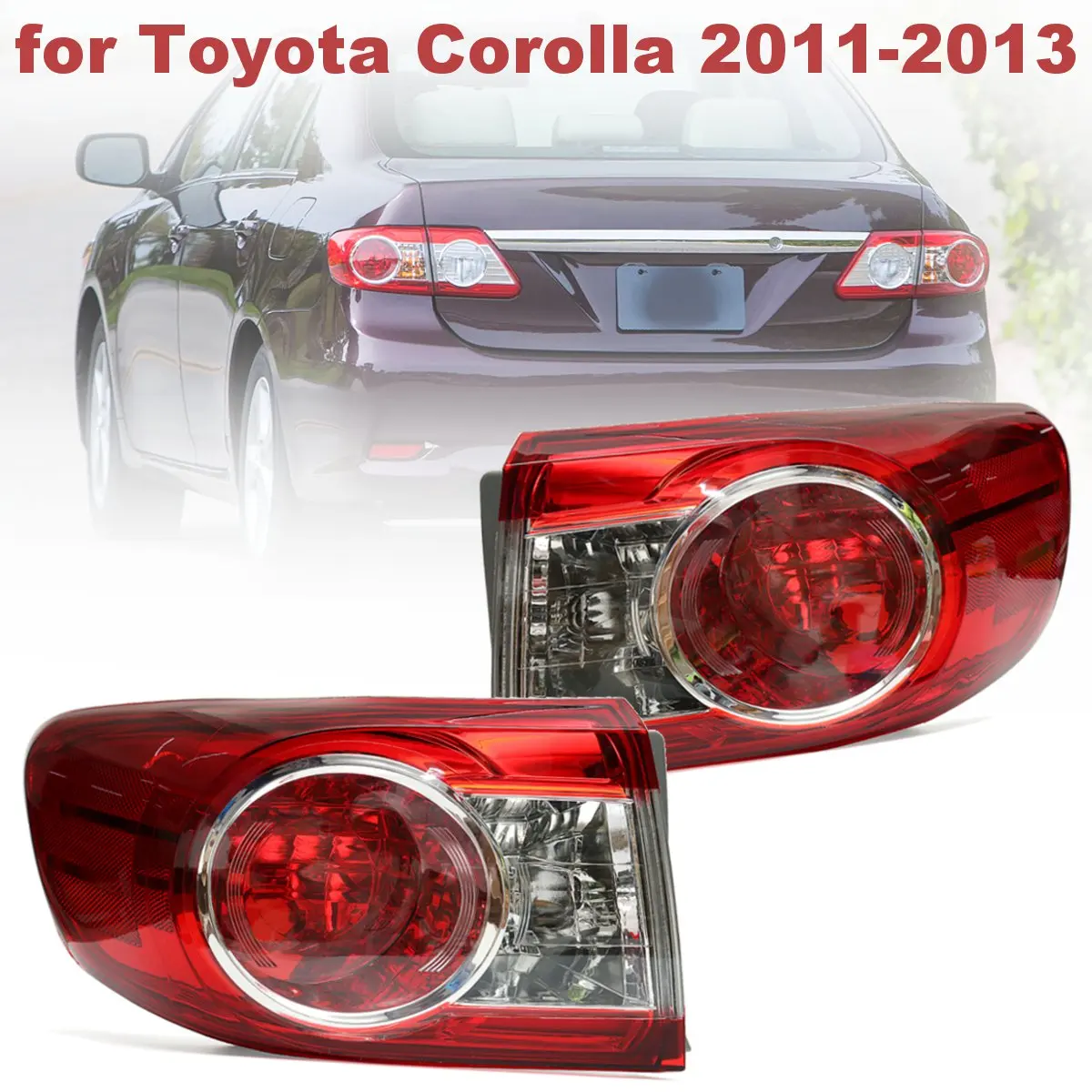 

Задний фонарь для Toyota Corolla 2011-2013, красный, левый, задний фсветильник водителя, стоп-сигнал # TO2804111, подходит для P21W W21/5W