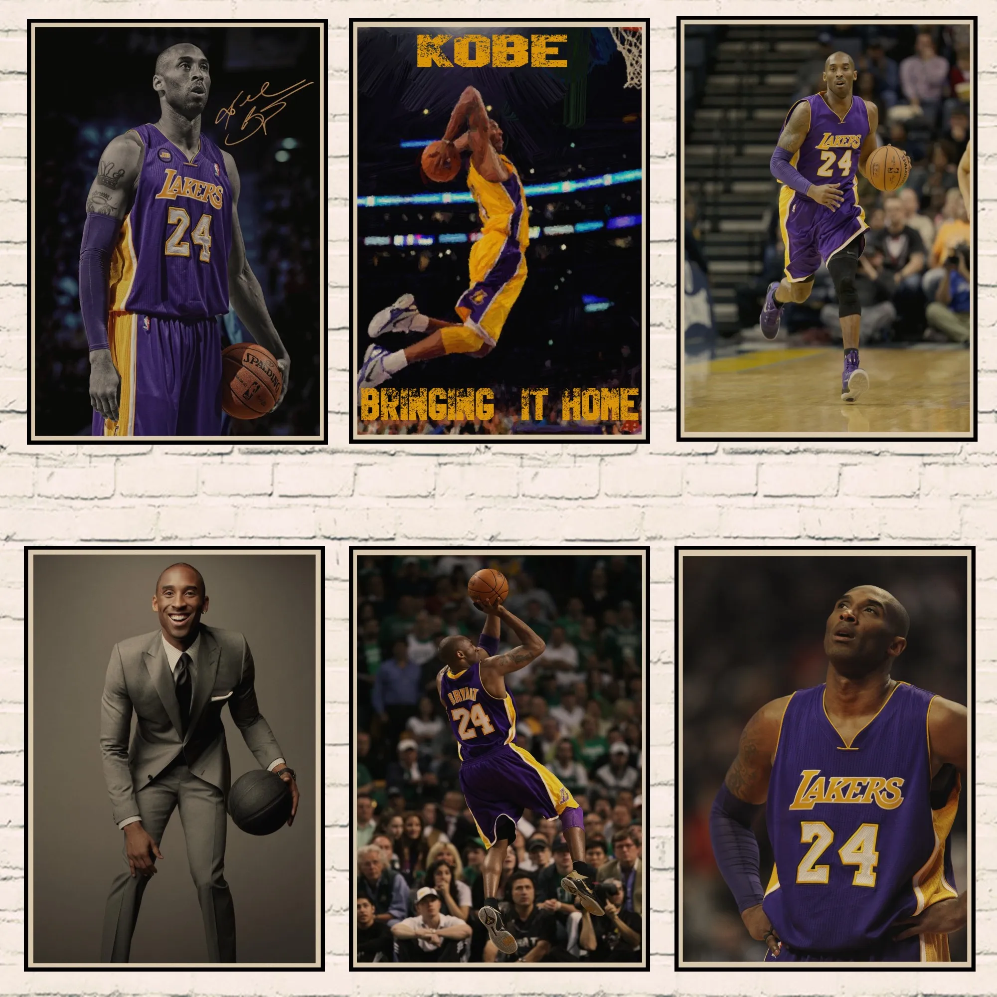 Постер Коби Брайант баскетбольная крафт бумага Ретро Декор для гостиной картина