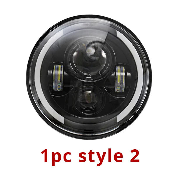 1pc Style 2 Partol 7 дюймов светодиодный фар внедорожника 4x4 грузовика фары Hi/ближнего света Halo Угол Eyes DRL 12 В для Jeep Wrangler TJ 1997 2005-2006 - Цвет: 1pc Style 2