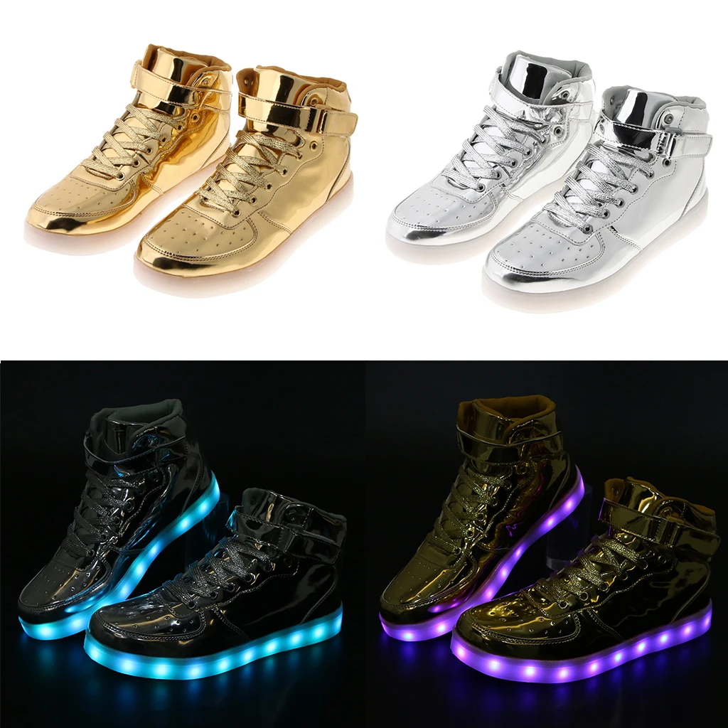 Женские светодиодный ские светодиодные светящиеся ботинки со шнуровкой