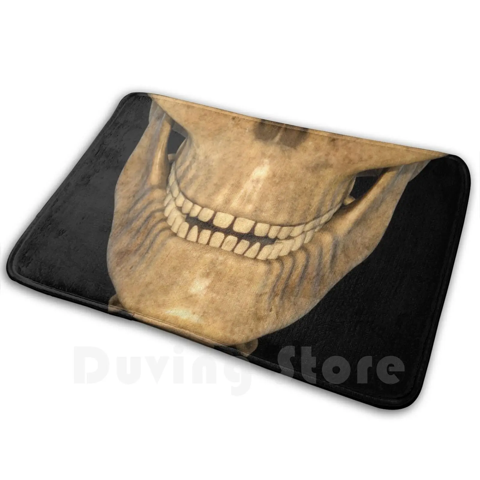 

Коврик с черепом и скелетом, мягкий нескользящий коврик с ремешком на пятке, коврик с Черным Ужасом, коврик с черепом и косточками и страхом, ...