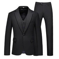 luxury handsome suit three piece suit mens wedding best man suit business leisure office suit high quality vest jacket trousers