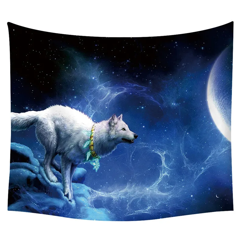 

PLstar Cosmos Tapestry Galaxy Wolf 3D Printing Tapestrying Rectangular Home Decor Wall Hanging Home Decoration Style-04