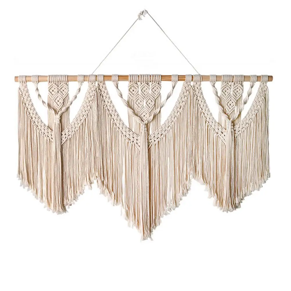

Nordic Lace Tassel Tapestry Large Hand Woven Wall Hanging For Home Decor Wedding Background Decoration Decorative Door Curtain