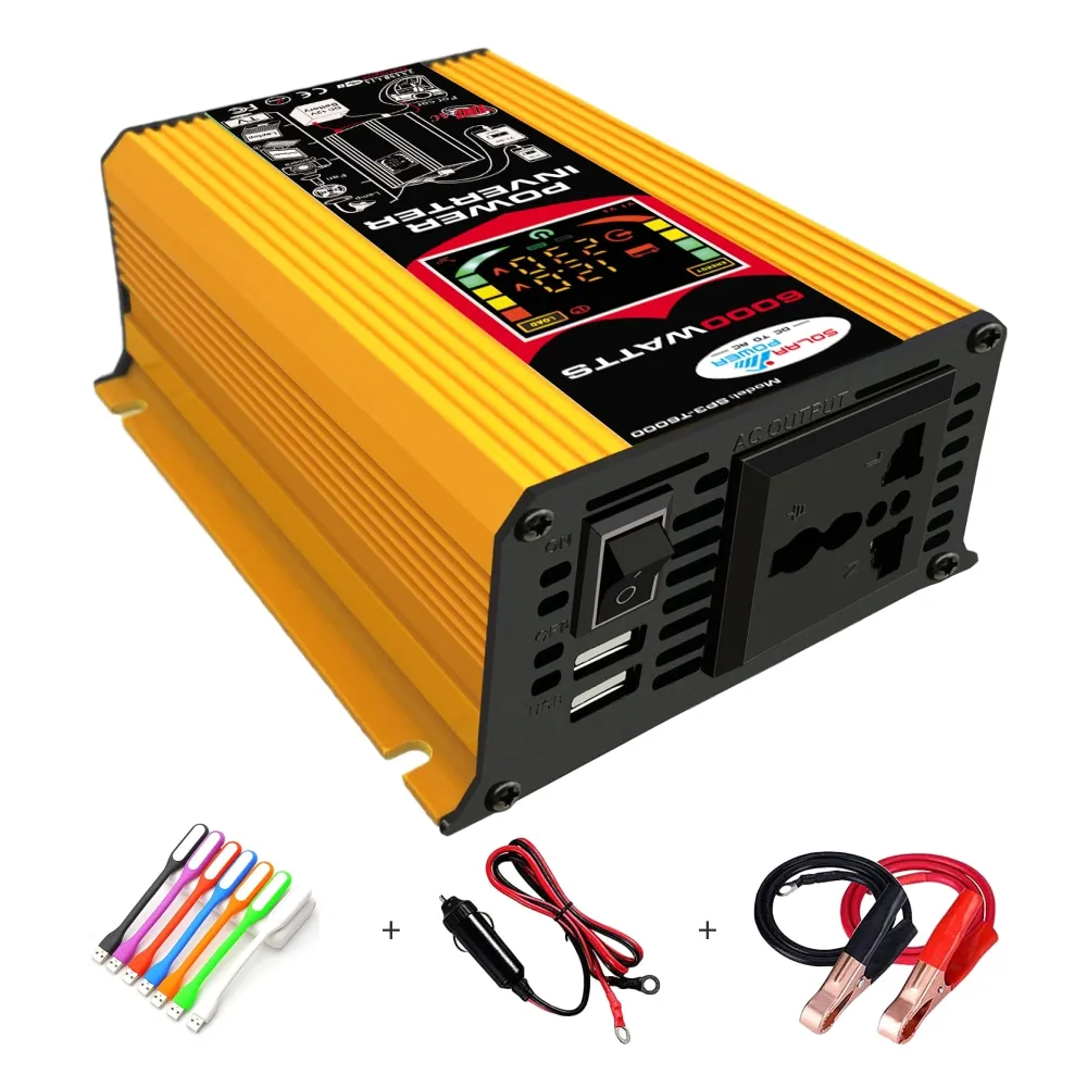 

Автомобильный инвертор 6000 Вт с 12 В постоянного тока на 220 В переменного тока для использования дома или на улице в чрезвычайных ситуациях