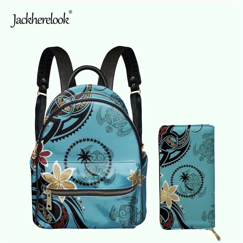 

Женский рюкзак Jackherelook Chuuk с Полинезийским узором, Женский кошелек, роскошная женская сумка из искусственной кожи, маленькая школьная сумка ...