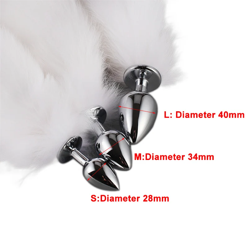 Длинный белый лисий хвост Фетиш взрослые секс игрушки Анальная пробка