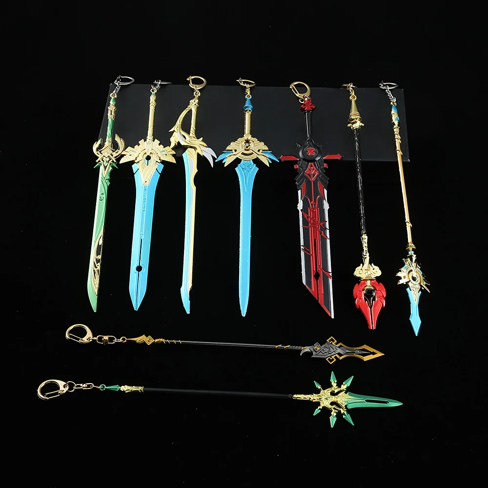 

Genshin Impact Weapons Keychains Wolf's Gravestone Skyward Spine Skyward Blade Cosplay Swords Keyrings Fashion Jewelry