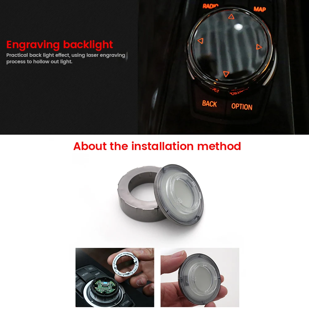 

IDrive Car Multimedia Button Knob Cover Ceramic Black for BMW X1 F25 X3 X4 F15 X5 F16 X6 1 2 3 5 Series F10 F20 F30 F34