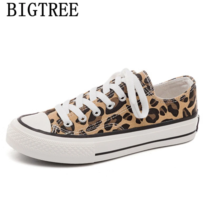 Высокие кроссовки Женская повседневная обувь полотняная леопардовые ботинки