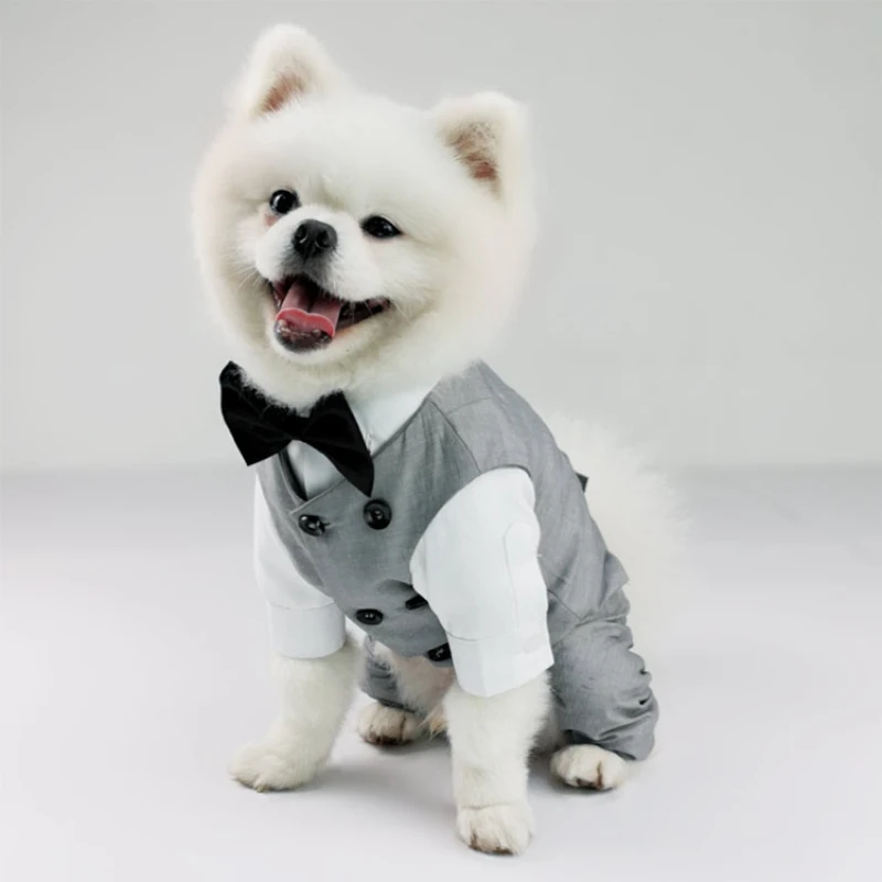 

Dog Clothes Wedding Suit Jumpsuit Shirt Chihuahua Puppy Clothing Dog Suit Vest Pomeranian Pug French Bulldog Corgi Coat