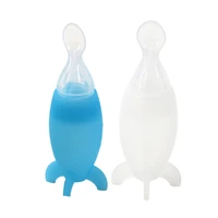 newborn silicone new cartoon squeezing feeding bottle infant cereal food supplement safety tableware tools