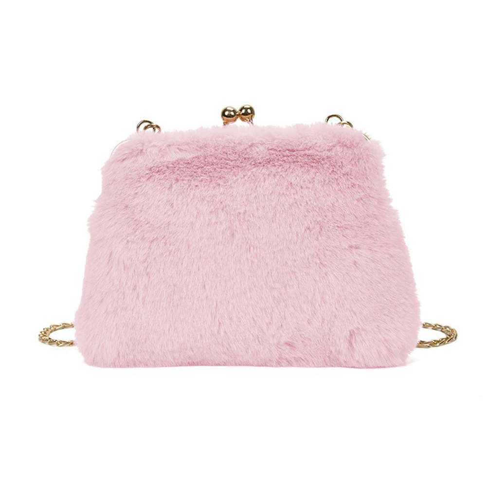 

Casual Clip Buckle Shoulder Bag Elegant Plush Soft Ladies Chain Crossbody Clutch Fashion Exquisite Shopping Bag