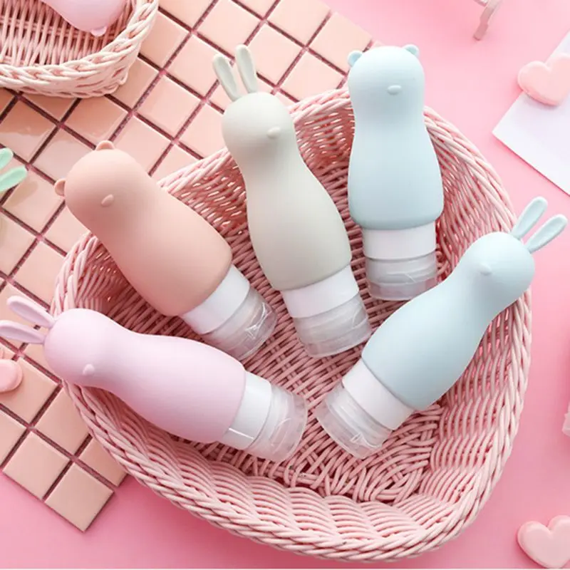 

28TA 5Pcs 90ml Empty Bottle Set Shampoo Shower Gel Squeeze Dispenser Refillable Portable Outdoor Travel Cosmetic Lotion Toiletry